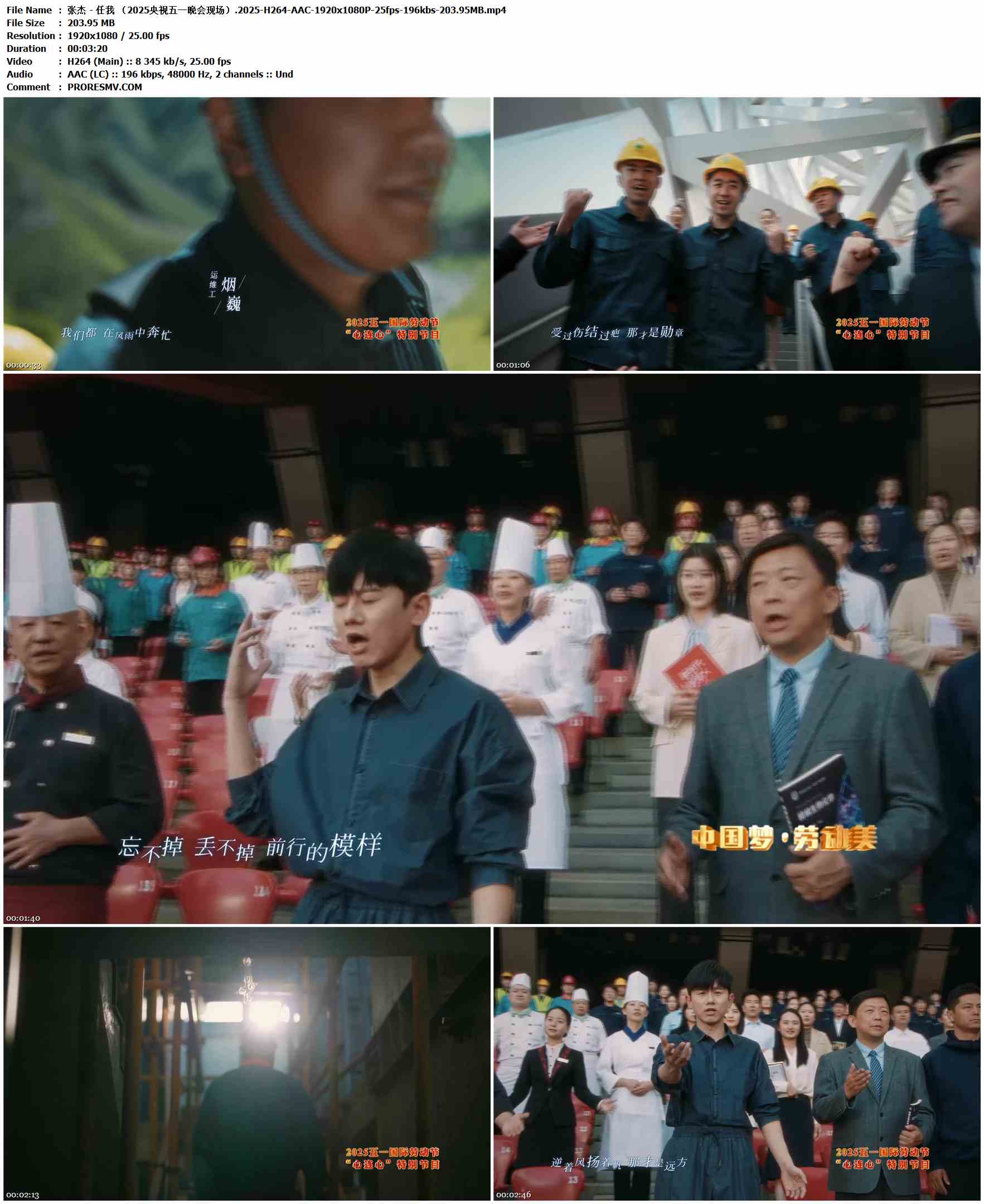 张杰 - 任我 （2025央视五一晚会现场）.2025-H264-AAC-1920x1080P-25fps-196kbs-203.95MB官方MV_高清MV